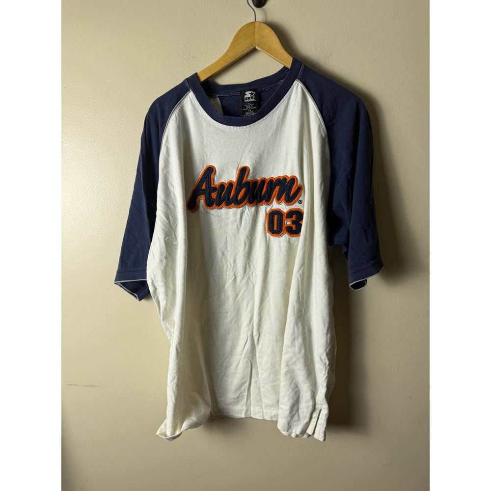 Vintage Starter Auburn Tigers T Shirt Mens XL White SEC NCAA Football Y2K